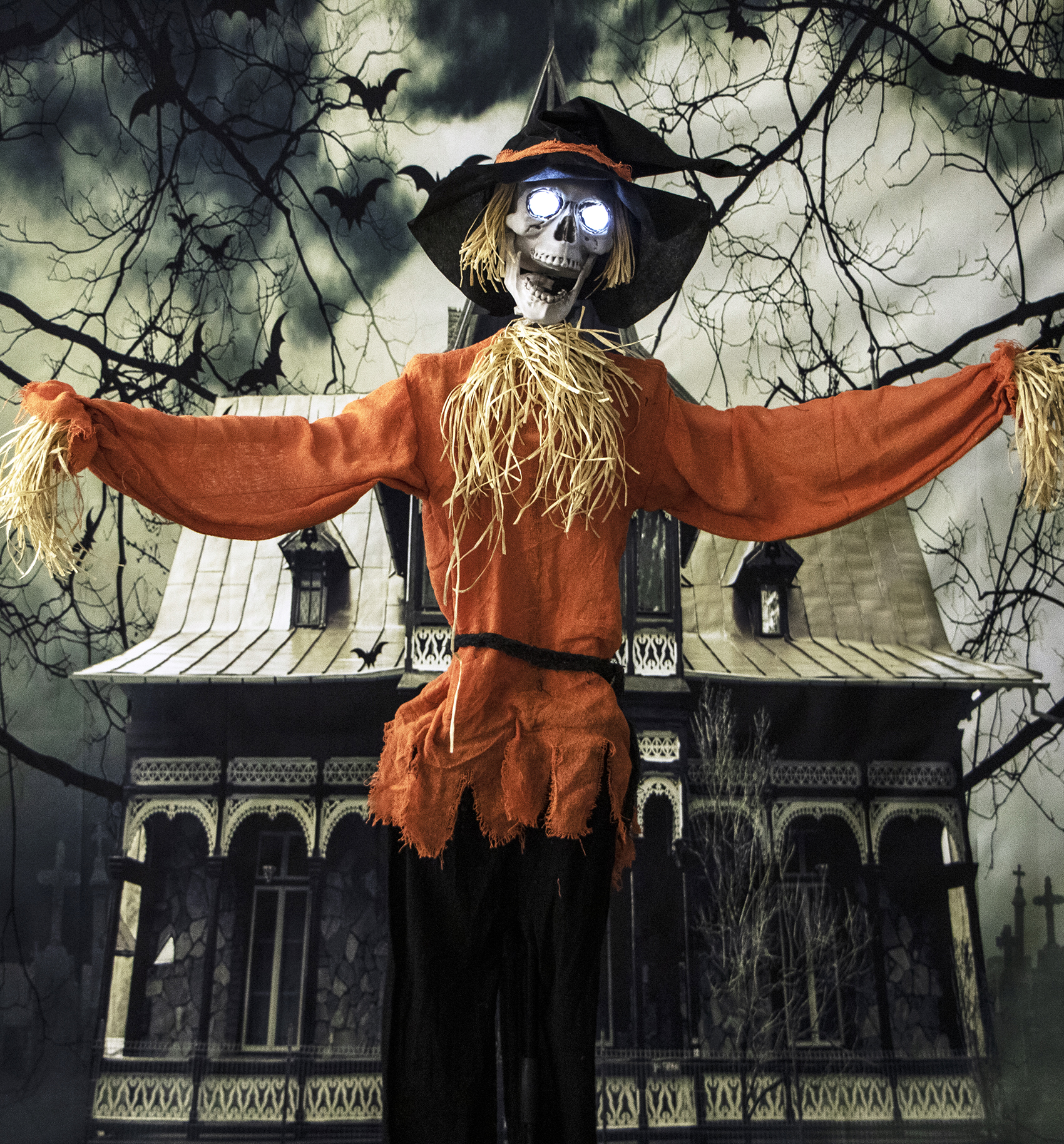 Spooky outdoor scarecrow