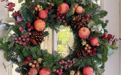 DIY How to Spice Up your Plain Christmas Wreath and Turn it into a Wreath for Fall and Halloween